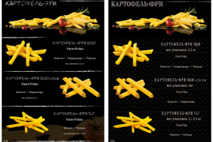 Варианты верстки каталога с картофелем-фри