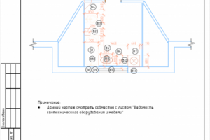 План расстановки мебели и оборудования (ванная)
