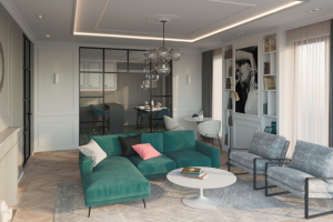 Интерьер гостиной-столовой