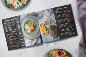 Дизайн меню кафе Обь