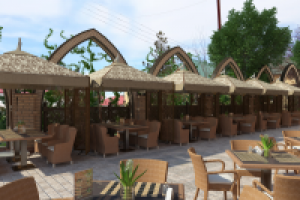 Внутренний дворик кафе