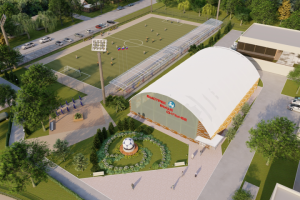 Футбольный стадион.