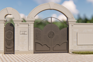 Проект ворот и забора.