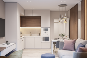 Гостинная совмещённая с кухней