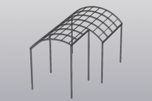 Навес из прокатанной профильной трубы