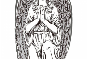 отрисовка с фото статуи для тиснения в 2 цвета