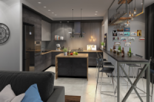 Гостиная Кухня Лофт