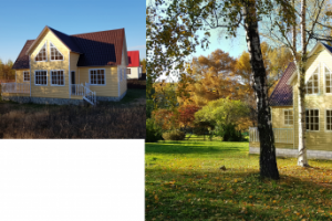 коллаж для сайта продажи домов(перенос объекта на другой фон)