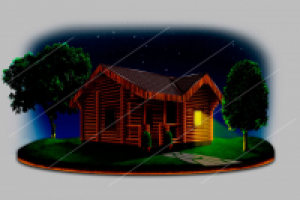 Домик, ночь