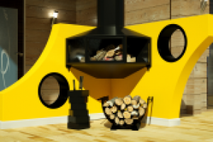 Терраса слева из каминов