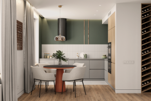 ЖК "Квартал Галактика", квартира с зелеными акцентами.