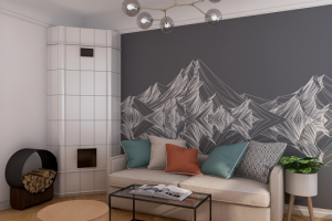 Проект в старом фонде СПб, квартира с камином.