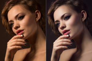 Ретушь студийного портрета "до и после"