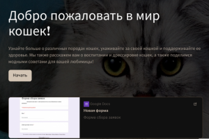 Лендинг для сайта о животных