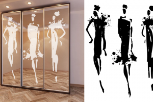 Макет для декорирования стекол шкафа-купе