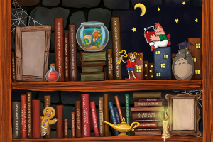 Рисунок для баннера "Сказочные книжные полки"