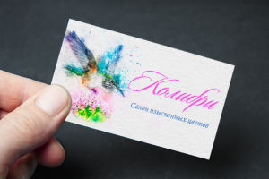 Визитка цветочного салона Колибри