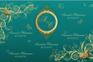 Баннер бирюза и золото