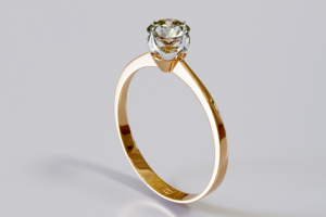 классическое кольцо с бриллиантом