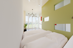 Визуализация комнаты с витражным видом