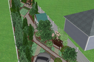 Проект благоустройства территории узкого частного участка