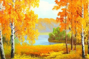 Как красива осенняя берёзка!