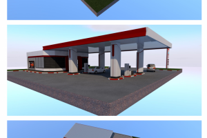 3Д макет автозаправки