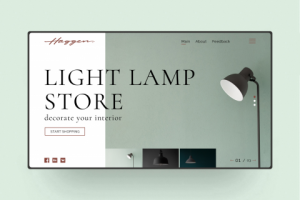 Дизайн первого экрана для магазина ламп