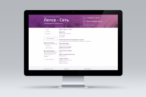 Дизайн сайт визитки для компании Лепсе-сеть (Киров)