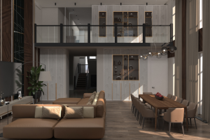 Дизайн проект гостиной в частном доме