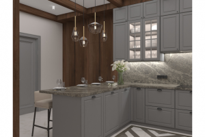 Дизайн проект серой кухни