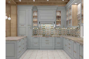 Кухня в голубых тонах