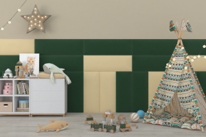 Визуализация мягких панелей в интерьере