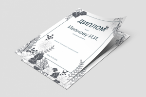 Шаблон диплома, почетной грамоты, благодарности