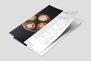 Образец прайс-листа, меню кофейни