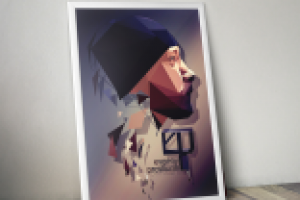 Портрет в стиле  low-poly