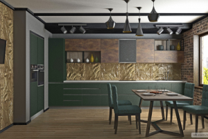 интерьер с кухней