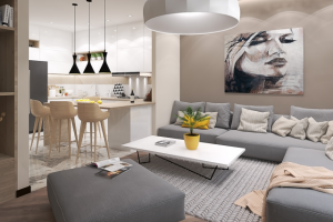 Гостиная с кухней