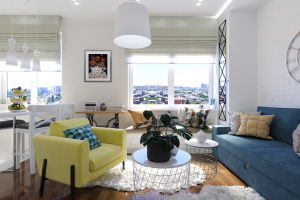 Гостиная с кухней