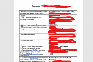 Карточка ИП