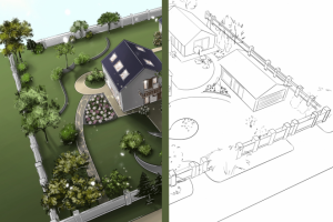 Ландшафт участка до/после