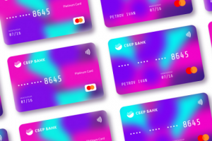 Дизайн неоновых кредитных карт