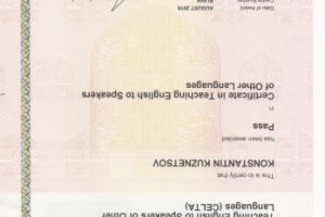 Сертификат Cambridge CELTA