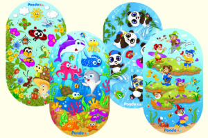 Иллюстрации к детским коврикам для ванной комнаты