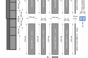 Шкаф в нишу со стеклянными полками