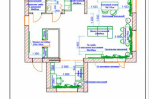 расстановка мебели с привязками(коттедж)