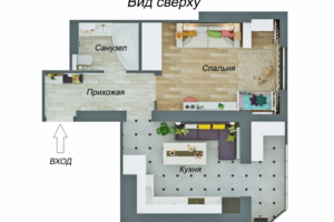 Квартира 44 м.кв. Планировка. Город Кишинёв