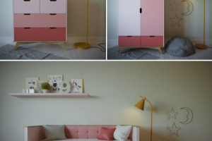 Разработка дизайна мебели для детской комнаты (для девочки)