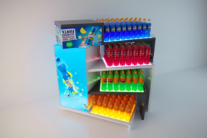 Витрина с вращением для продукции Fanta