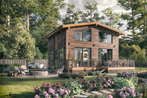 Визуализация коттеджа из бруса